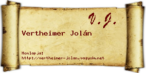 Vertheimer Jolán névjegykártya