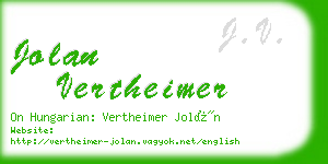 jolan vertheimer business card